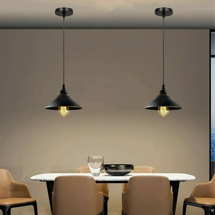 Industrial Vintage Ratio single head Round Black cone Ceiling Pendent lights E27 Holder Chandelier~3709