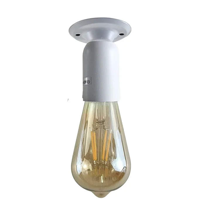 Industrial Vintage Retro Ceiling White Semi-Flush Mount Light E27 Holder~3782
