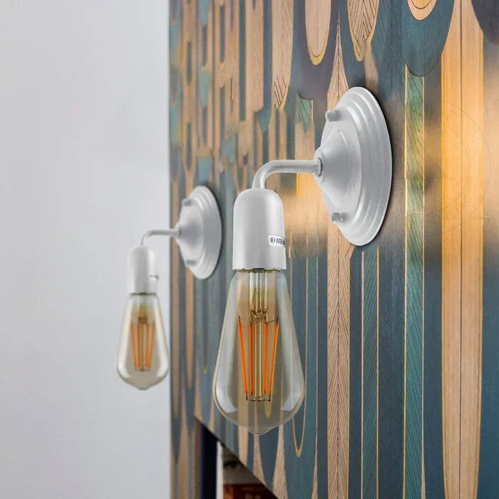 Industrial Vintage Retro Polished Sconce White Wall Light Lamp~3793