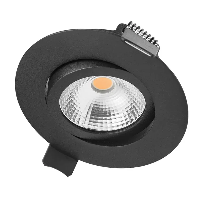 Integral Ultra Slim 6.5W Warm White Dimmable LED Tiltable Downlight – Black