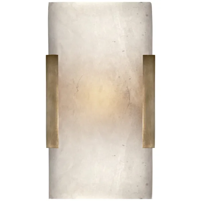 Kelly Wearstler Covet Wide Clip Bath Sconce in Antique-Burnished Brass Wall Light W5.25″ x H9.5″KW 2115AB-ALB