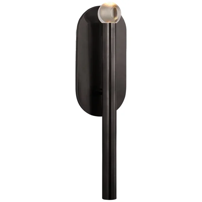 Kelly Wearstler Rousseau Medium Bath Sconce in Bronze with Clear Glass Orb Wall Light W4.25″ x H15.5″KW 2281BZ-CG