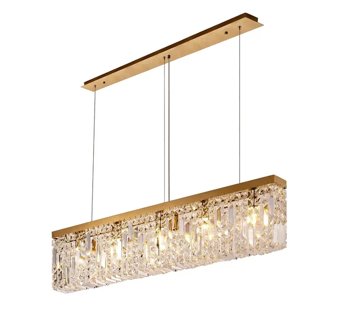 Kidman Linear Pendant Chandelier, Gold/Crystal EM8187-HSA