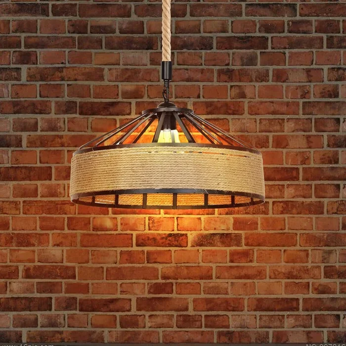 Large 1M Hemp Rope Pendant Light for Café & Bars ~5070