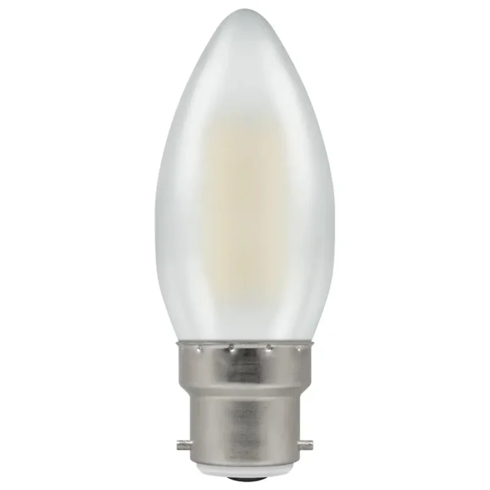 LED Filament Candle 6.5W (60W eq.) B22d Frosted 2700K Crompton