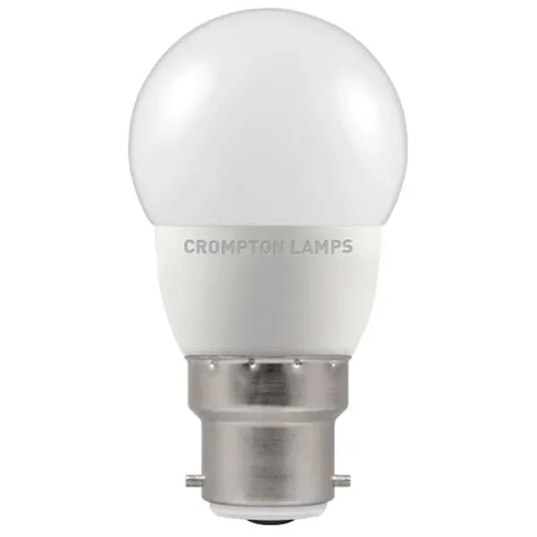 LED Miniglobe RND45 5W BC 2700K Opal Crompton Thermal Plastic Dimmable