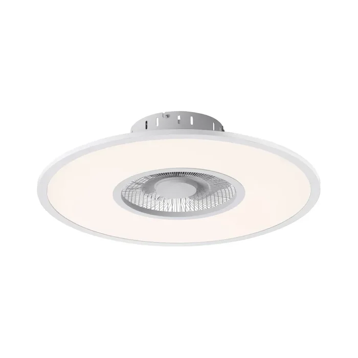 Leuchten Direkt FLAT-AIR ceiling fan LED silver, 1-light source, Remote control