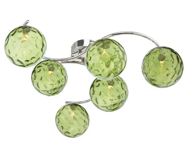Matisse 6 Light Semi Flush Polished Chrome Green Dimple Glass MAT6PC/GALG013