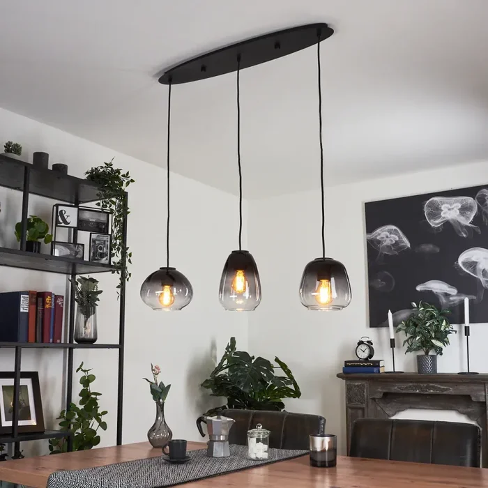MECHAICO Pendant Light black, 3-light sources
