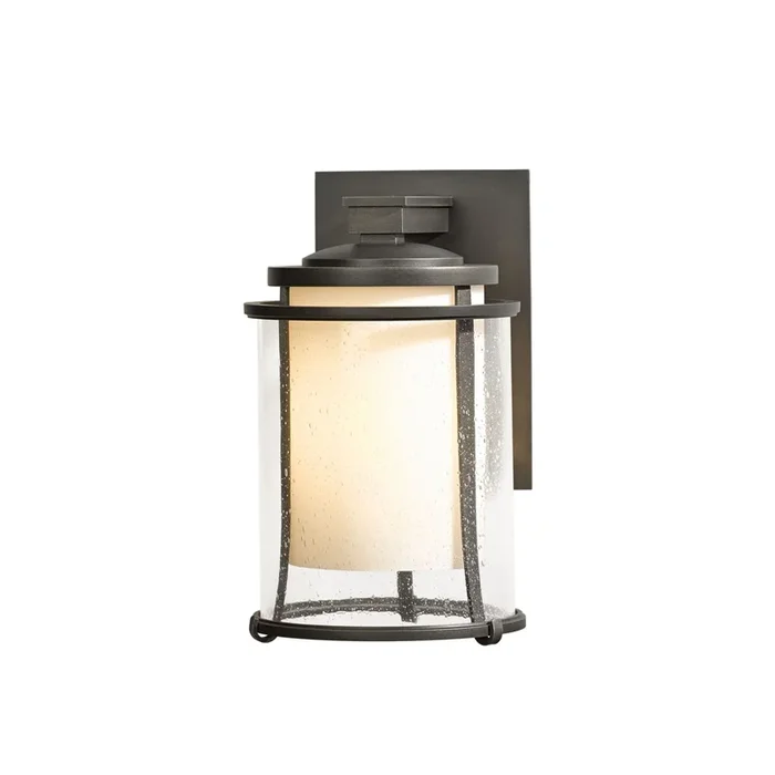 Meridian Outdoor Sconce 1-Light Seeded Glass with Opal Diffuser (ZS) in Coastal Dark Smoke305610-SKT-77-ZS0297