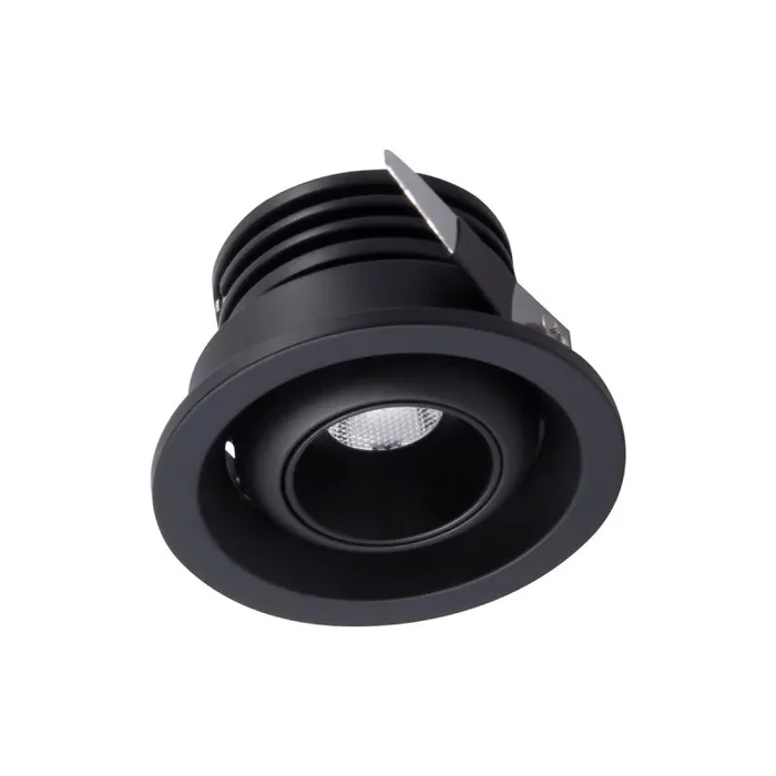 Neptuno 5cm Recessed Spotlight Mini Swivel, 3W LED, 4000K, 220lm, Black, 3yrs Warranty