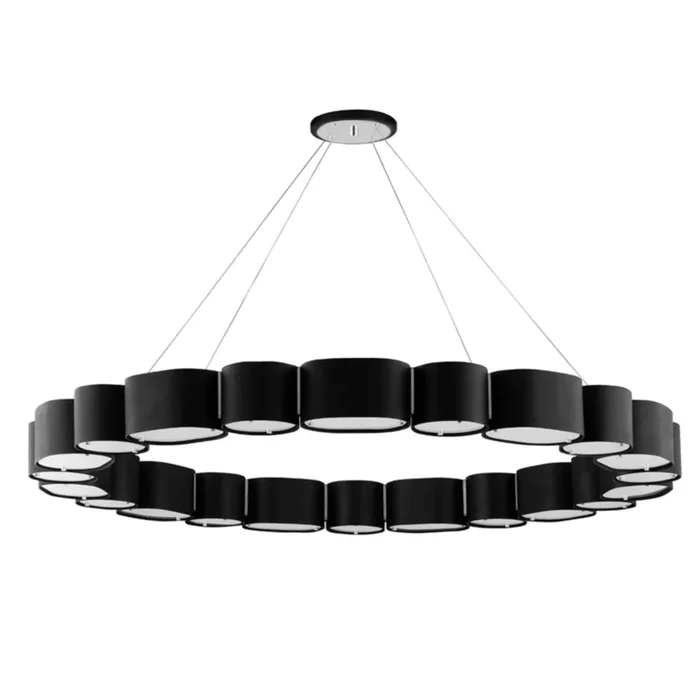 Opal 22-Light Chandelier in Soft Black/Stainless Steel 50L x 50W x 4H393-50-SBK/SS