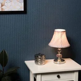 Pair of Jaigier Chrome Touch Table Lamps with Pink Pleated Shades