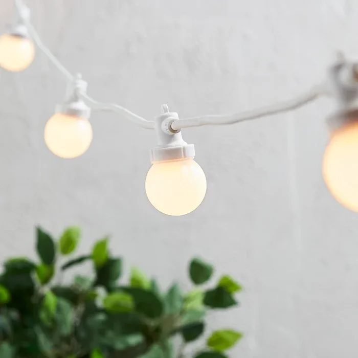 Pro Connect 125m 250 Warm White Connectable Festoon Lights White Cable