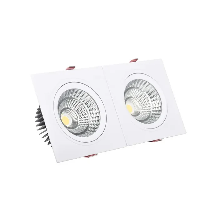 Rectangular 10W Warm White Double COB LED Downlight New Madison Cutout 165x75mm – White