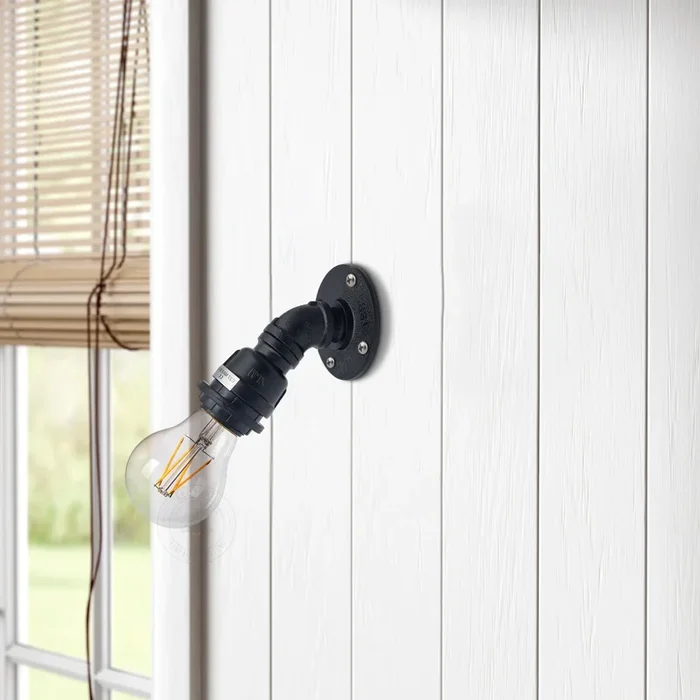 Retro Vintage Industrial Water Pipe Wall Lamp Holder E27 Base~5135