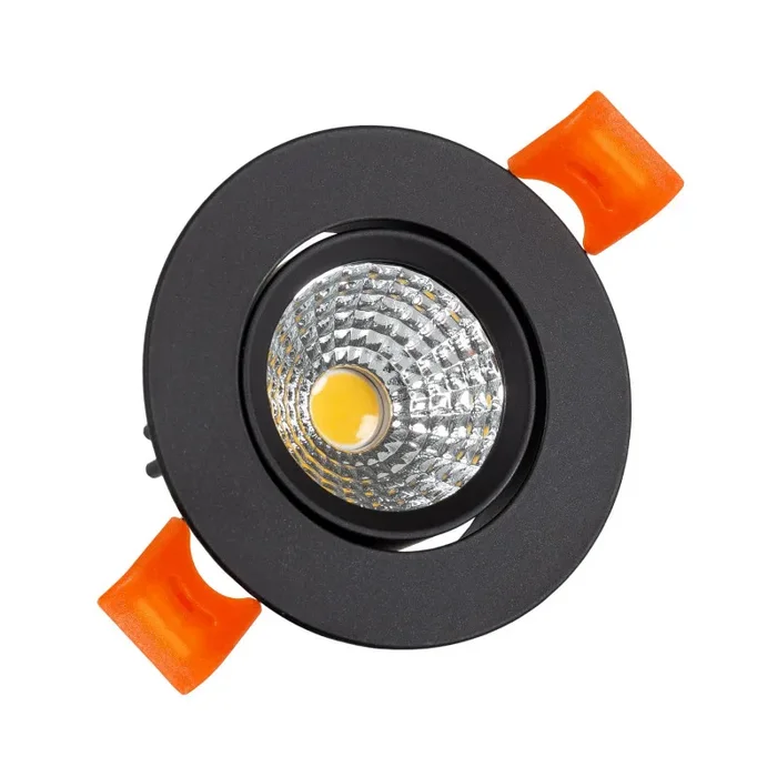 Round Expert Colour 5W Daylight COB LED Adjustable Downlight Cutout 55mm – Black