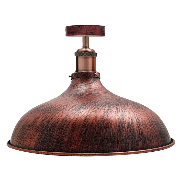 Rustic Red Modern Vintage Flush Mount Brass Black Scone Ceiling Light Shade~1783