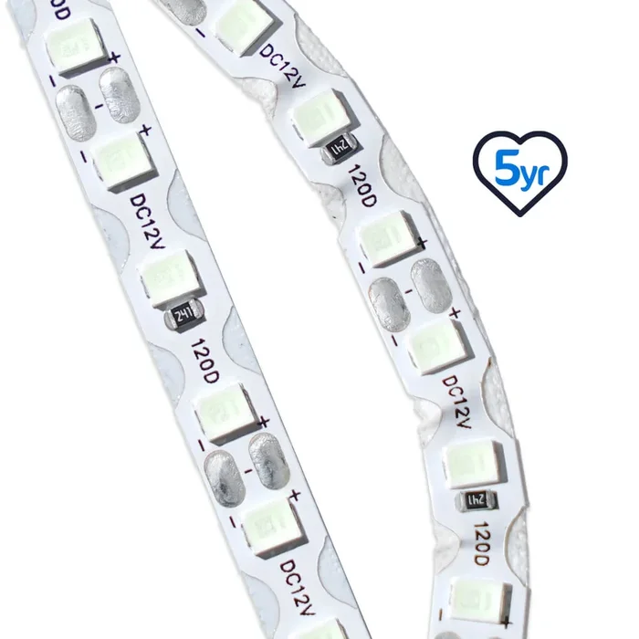 S-Type LED Strip | IP20 | 120LEDs p/m | 12v | 6mm | Cut every 25mm | 8w p/m | p/metre & reel