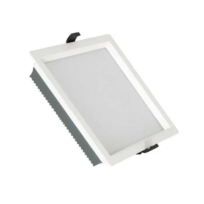 SAMSUNG New Aero Slim Square Microprismatic 40W Cool White LED Downlight Cutout 210x210mm with LIFUD Driver – White
