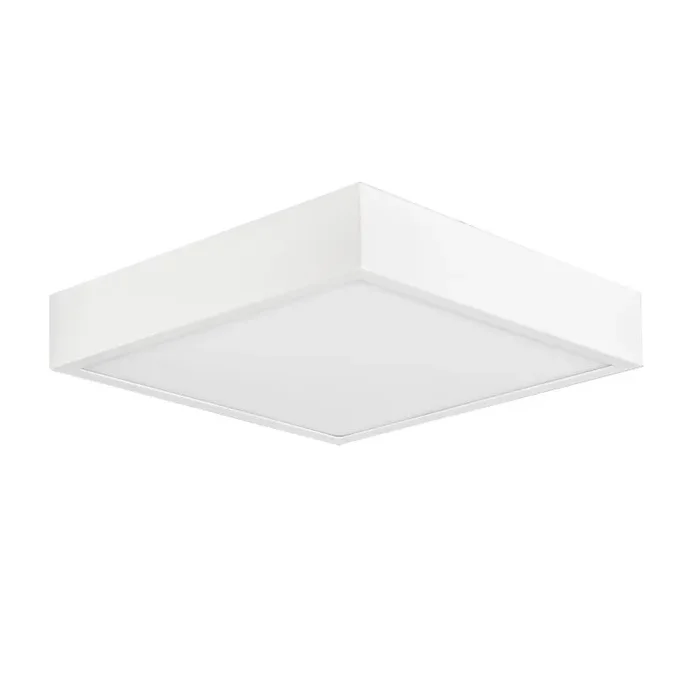 Saona 22.5cm Square LED Surface Flush Fitting,24W,3000K,2040lm,Matt White/Frosted Acrylic,3yrs Warranty