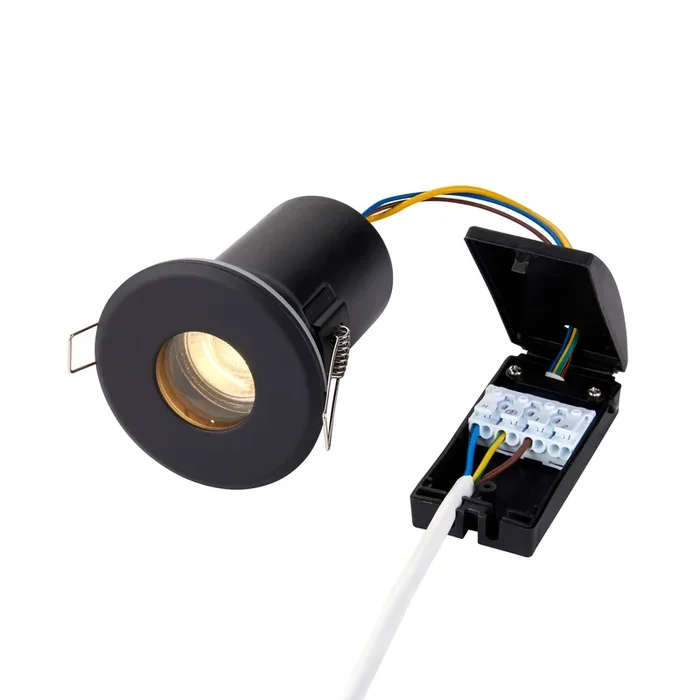 Saxby Lighting ShieldPLUS Matt Black IP65 Fire rated downlight 50W 101344