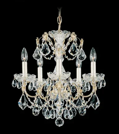 Schonbek Century Five Light Chandelier in French Gold – 1704-26