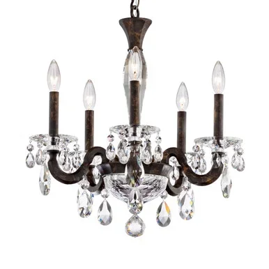 Schonbek San Marco Five Light Chandelier in Antique Silver – S8605N-48R