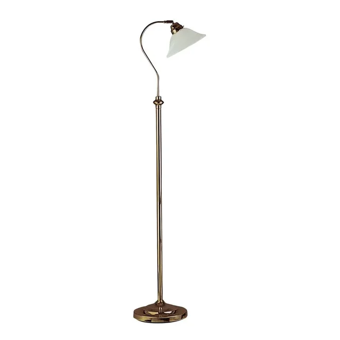 Searchlight Adjustable Floor Lamp – Ant/Brass Cw Scavo Glass 9122Ab