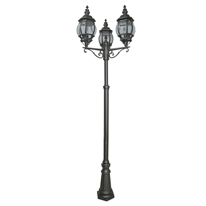 Searchlight Bel Aire Outdoor Post – Black Metal & Clear Glass Search Light Part Number 7173-3