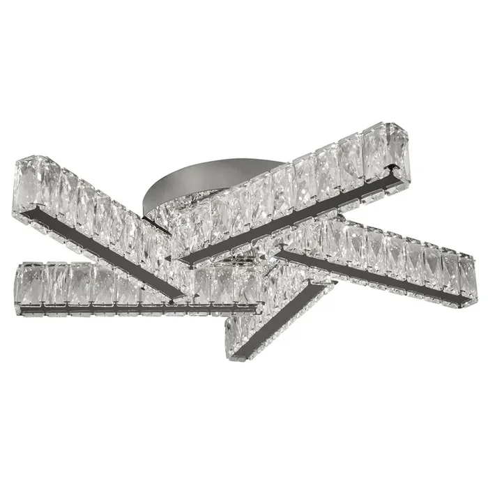 Searchlight Clover – 5Lt Led Ceiling Flush, Clear Crystal, Chrome 8125-5Cc