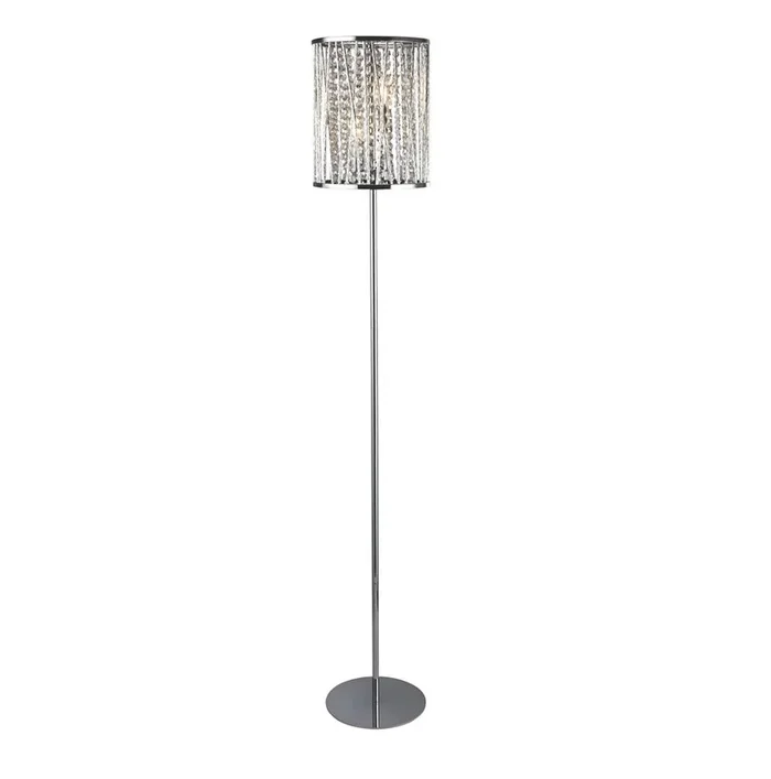 Searchlight Elise 2Lt Floor Lamp, Chrome, Crystal Drops 8932Cc