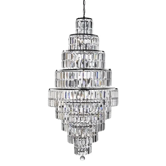 Searchlight Empire – 13Lt Chandelier, Chrome, Clear Crystal 1500Cc
