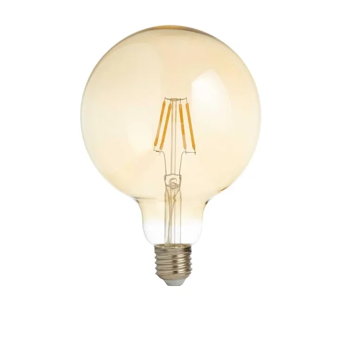 Searchlight Pack Of 5 Dimmable Led Filament Globe Lamp (125Mm) Amber Glass, E27 6W, 600Lm Pl4547-6Ww