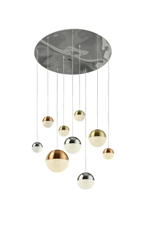 Searchlight Planets 7Lt Multi-Drop – Copper, Chrome & Satin Brass Search Light Part Number 4519-9