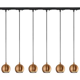 SLV 144029TK6 Light Eye Pendant GU10 7W 6 Light Track Kit Copper & Black