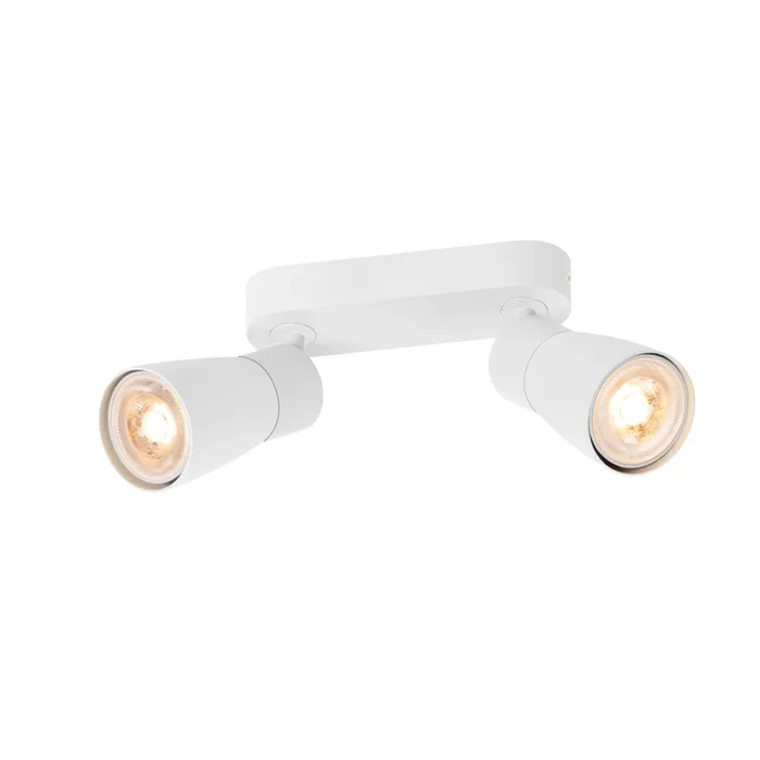 SLV PURI 2.0 Dome, wall and ceiling-mounted light, long, 2 x max. 6 W GU10, white 1008371