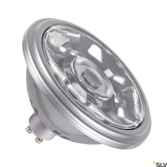 SLV QPAR111 GU10, silver LED light, 12.5W 4000K CRI90 10° 1005281