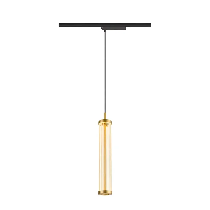 SLV QUIMERA, 1~ pendant light, pendant length 150 cm, 2700 K, PHASE, brushed brass 1008042