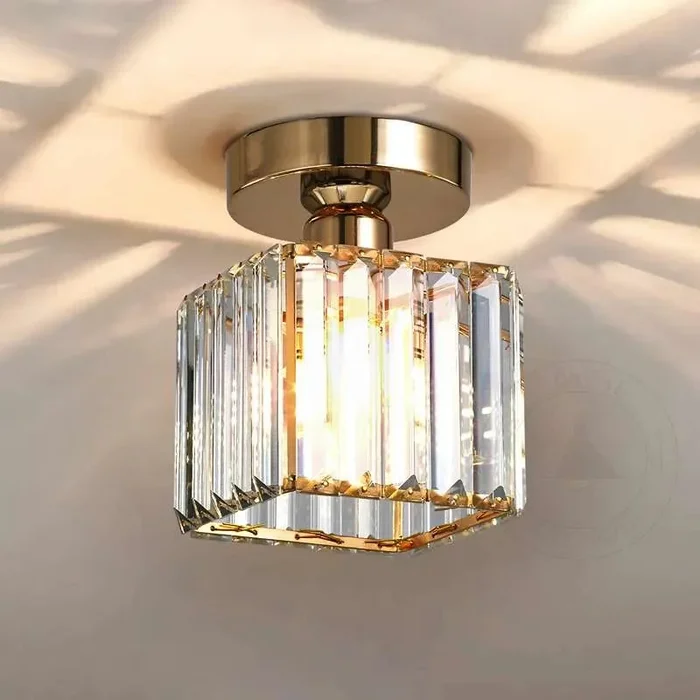 Square Glass Semi Flush Mount Ceiling Light ~4506