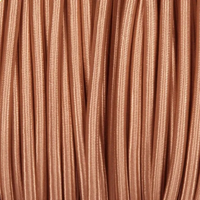 Stunning 3 Core Rose Gold Braided Fabric Cable 0.75mm Flex~4671