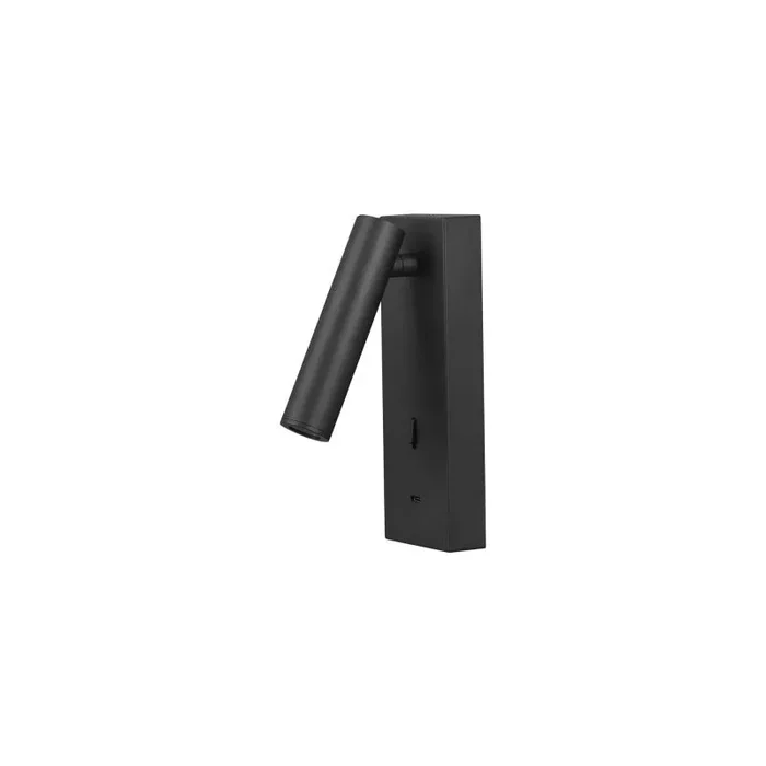 Tarifa II Wall/Reading Light Adjustable With USB-C Socket, 3W LED, 3000K, 210lm, Switched, Black, 3yrs Warranty