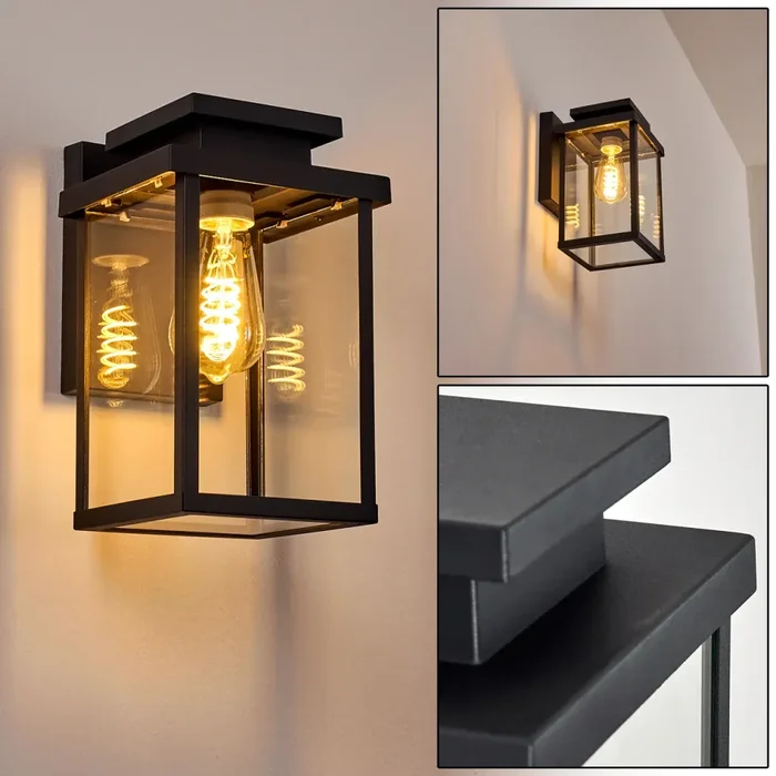 TIEVA Outdoor Wall Light black, 1-light source