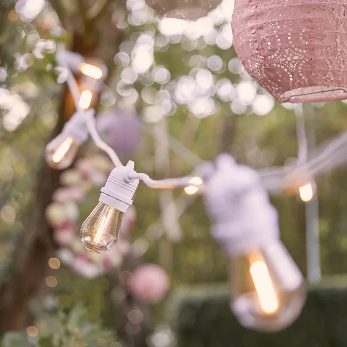 Ultimate Connect 20m 40 Warm White Festoon Lights White Cable