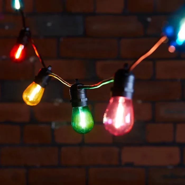Ultimate Connect 65m 130 Multi Coloured Festoon Lights Black Cable