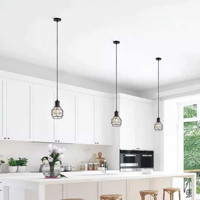 Vintage Ceiling Pendant Light Cage Lampshade Hanging Light Fitting ~5795