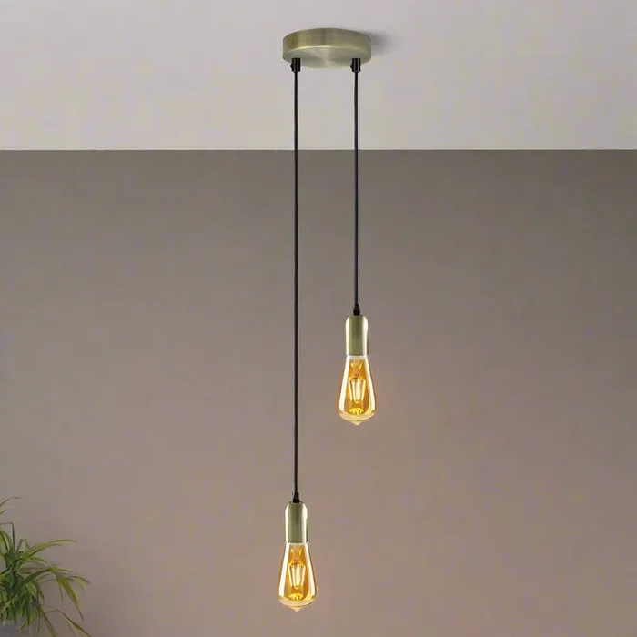 Vintage E27 Metal 2 head Ceiling Pendant Light Fitting~5663