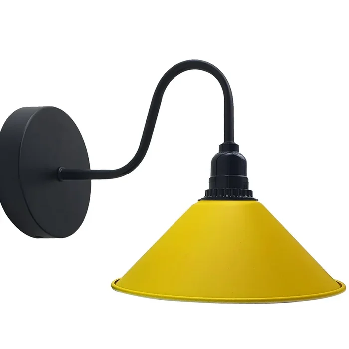 Vintage Shade Metal Retro Yellow Colour Wall Light for Modern Residence~2517