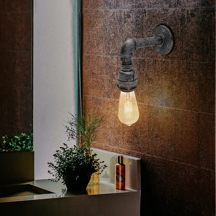 Wall Lights Vintage Modern Industrial Rustic Steampunk Metal Waterpipe UK~2170