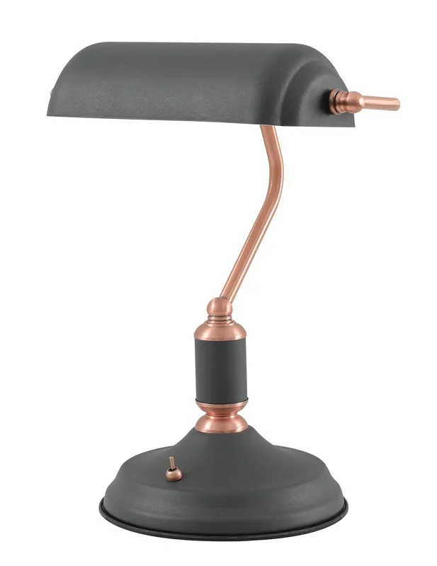 Warrick Table Lamp 1 Light With Toggle Switch, Graphite/Copper EM1007-HSA